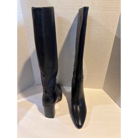 Calvin Klein Women's Dawna Knee High Boot Black leather 9.5 - Picture 4 of 8